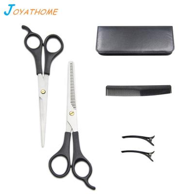 China Thinning Scissors 6pcs Barber Hair Cutting Scissors Shears Salon Equipment Cut Professional Shears Comb Hairstyle With Leather Case for sale