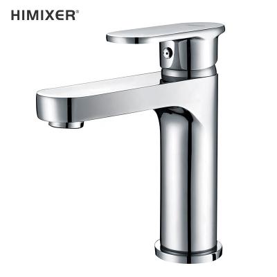 China HIMIXER metered faucets in the hole hot and cold water wastafel faucet basin faucet single kraan deck mounted basin mixer brass faucet for sale