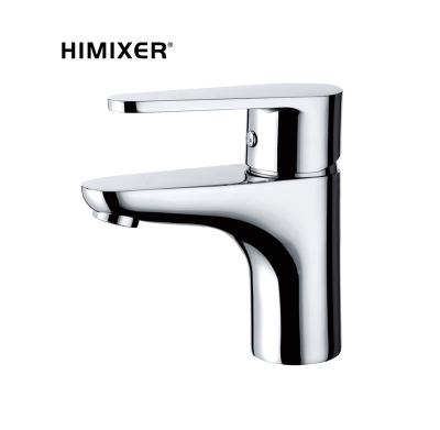 China HIMIXER RTS Modern Brass Single Hole Kran Faucet Fast Delivery Bathroom Faucets Hot Cold Metered Hot Cold Basin Mixer for sale