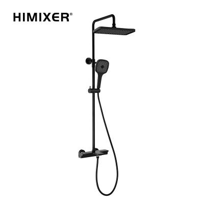 China With Cupc Luxury Matte Black Color Mixer Taps Slide Bar HIMIXER Shower Bath And Shower Wall Mounted Faucets With Water Copper Mixer for sale