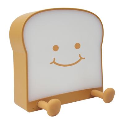 China 2021 New Toast Type Night Light Square Shape Night Light With Mobile Phone Holder USB Bedside Desk Lamp for sale