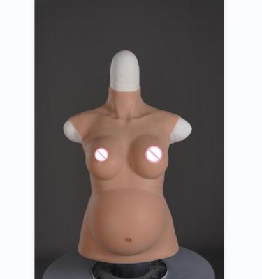 China Fourth Generation Pregnant Silicone Artificial Tummy Belly Fake Four Months Swell With Prosthesis Breast HG-4PB4 for sale