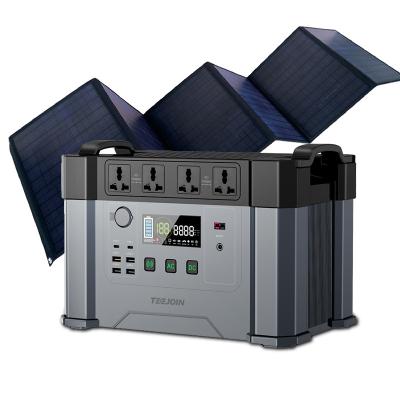 China 2000W 2KW 110V 220V Home Portable Solar Power Station Lithium Battery Systems Electric Power Generator 1500Wh for sale