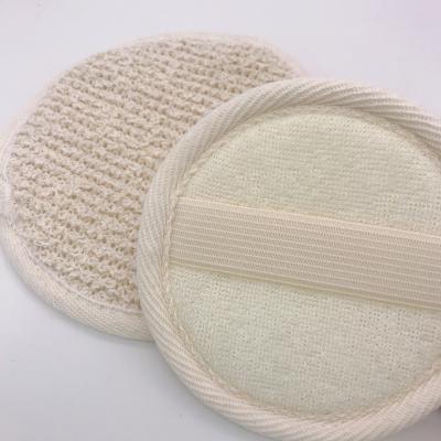 China EXFOLIATE Cheap Round Hemp Back Bath Sponge Natural Eco Friendly Body Scrubber for sale