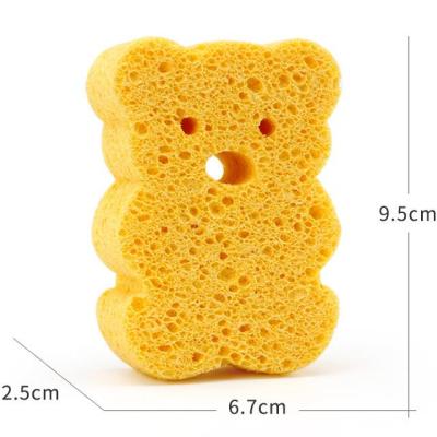 China EXFOLIATE Wholesale Bear Shape Baby Cellulose Bath Sponge For Kids Shower for sale