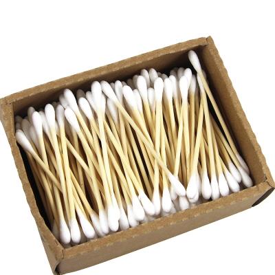 China Sustainable Plant Biodegradable Bamboo Cotton Buds Q-Tips Disposable Ear Cotton Swabs For Medical Or Cosmetic Use for sale