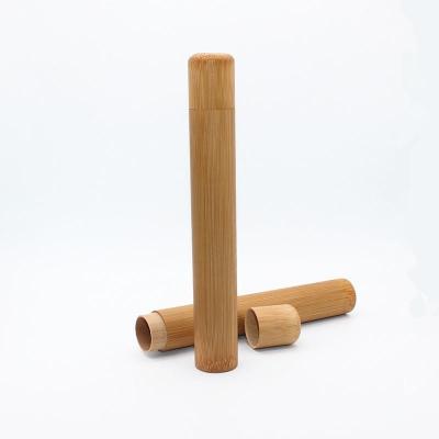 China Reusable Biodegradable Bamboo Toothbrush Case Natural Bamboo Case For Travel Use for sale