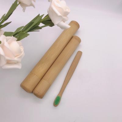 China Reusable Natural Eco-Friendly Bamboo Toothbrush Holder Case Bamboo Toothbrush Travel Kit for sale