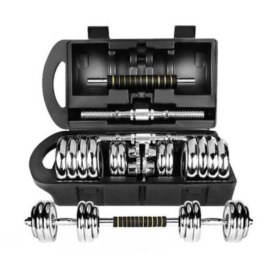 China With Carry Case Fitness Cast Iron Adjustable Dumbbells And Barbell Dumbbell Set With Carry Case Chrome Dumbbell Set for sale