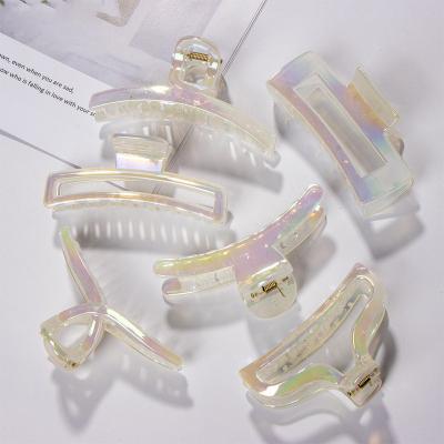 China New Portable Korean Mnulti Shapes Transparent Large Size Hair Claw High Quality Plastic Hair Clips For Girl Custom Styling for sale