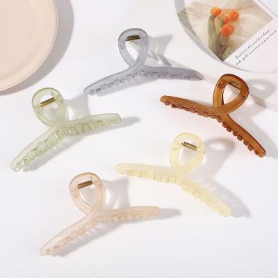 China New Fashion Korean Style Daily Decorative Simple Claw Clips Plastic Frosted Matte 11CM Big Hair Claw Clips For Thick Hair for sale