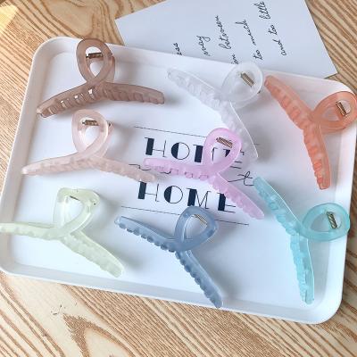 China For Hot Selling Fashion 11CM Banana Hair Clip Matte Plastic Jelly Color Women Hair Claw Clips Big Thick Hair For Thick Hair for sale