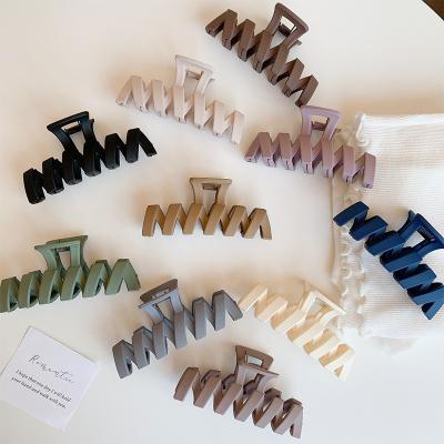 China New Korean Daily Decorative Fashion Claw Plastic Frosted Hair Clips Matte Acetate Hair Claw Large Clips For Thick Hair for sale