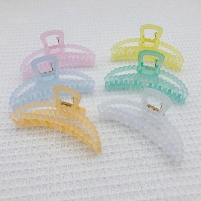 China Wholesale Korean Transparent Matte Plastic Acetate Hair Claw Daily Wear Factory Hair Claw Big Cut For Women for sale