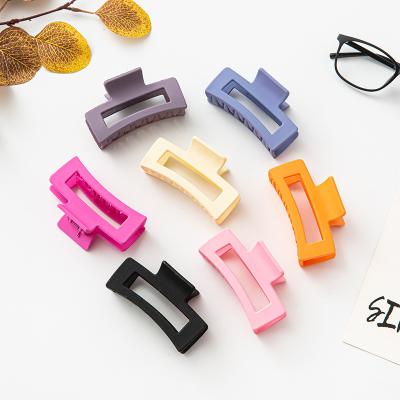 China Wholesale Hot Sale Daily Use Hair Clips Frosted Square Matte Hair Claw Accessories Plastic Hair Claw Woman Hair Clips for sale