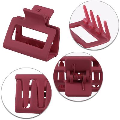 China New Fashion Soft Wholesale Hair Claw Plastic Matte Mini Square Hair Claw Clip For Thick Hair for sale