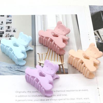 China Kids Accessories Fashion Cute Bear Hair Claws New 2020 Small Matte Hair Claw Plastic Clips For Women Girl for sale