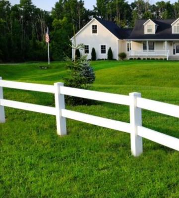 China Easily Assembled 2 /3/4 Plastic PVC Farm Rail Horse Fence / PVC Safe Flexible Horse Fence for sale