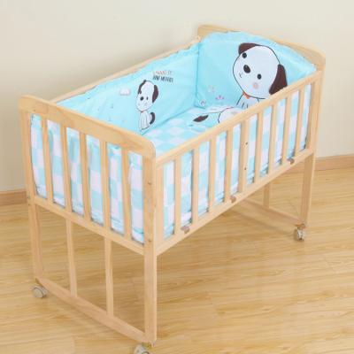 China Classic High Quality 100% Cotton Classic Kids Lace Up Bedding Sets 5 Pcs Baby Bumper Bedding for sale