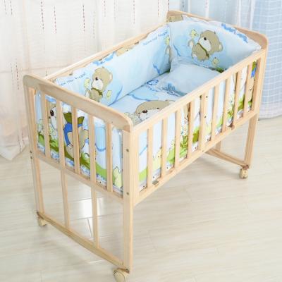 China 5 Pcs Classic Breathable Triple Braided Baby Bedding Sets 100% Cotton Good Price Bumper Pillow For Safety for sale