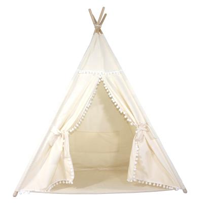 China Outdoor Toy Safety Standards Portable Foldable Kids Play Tent Cute Indian Cartoon Children's Teepee Game Room Cotton Triangle Teepee Baby Tents for sale