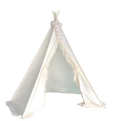 China Toy Safety Standards 5 Poles Cotton Kids Indoor Outdoor Luxury Adults Play Room Indian Kids Game Toy Lace Teepee Tent For Wedding Celebration for sale