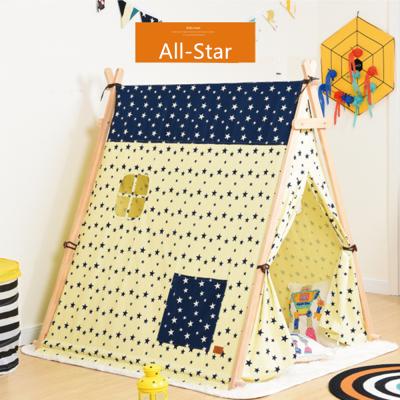 China Wooden Toy Safety Standards A Type Canvas Teepee Tent Kids Teepee Kids Teepee Play Tent Kids Teepee Play Tent Wooden Frame for sale