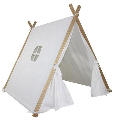 China Sports Foldable Tent Kids Toy Canvas Fabric Stand Accessories Sleepover A Frame Washable Teepee Indoor Playhouse For Party for sale