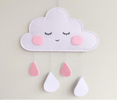 China Toy Ins Decoration Nordic Style Soft Cloud Felt Drop Raindrop Hanging For Kids Teepee Tent for sale