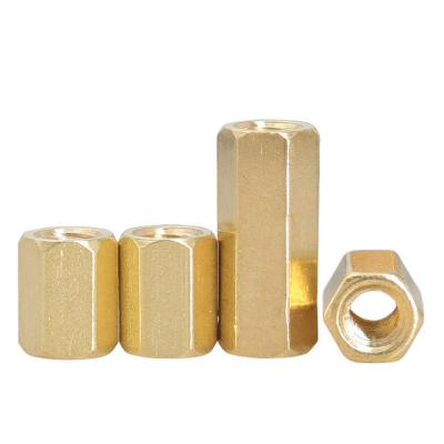 China Good Quality Universal M2M2.5M3M4 Pillar Screw Bolt Brass Double Passed Hex Copper Stud Bolt Nut for sale