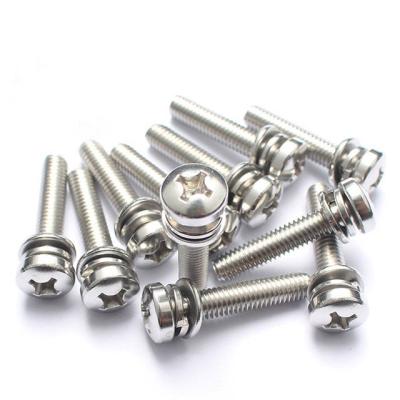 China Stainless Steel Pan Head Combination Screw from Pan Trustworthy Manufacturer Cross Head for sale