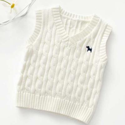 China 2021 Spring Woven Vest Breathable Simple Sleeveless Baby Children's Casual Sweater for sale