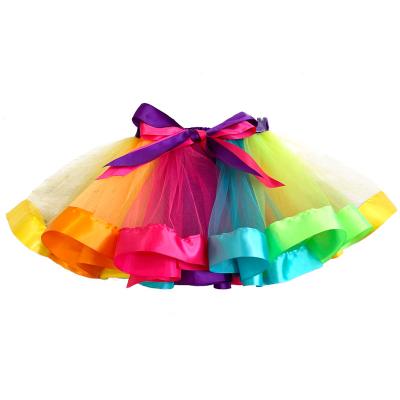 China New Anti-Wrinkle Tutu Skirt Baby Skirts Princess Mini Pettiskirt Party Dance Rainbow Tulle Skirts Children Clothin Girls Clothes for sale