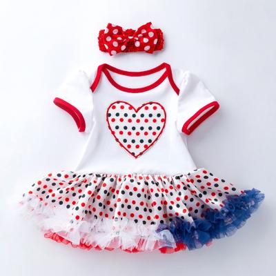 China Sweet baby clothes Independence Day national flag children's dress for sale