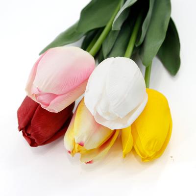 China Amazon Hot Selling Tulips High Quality Plain Artificial Latex Fabric Flowers Factory Wholesale For Holiday Decoration for sale