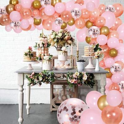 China Rose Gold Garland Kit Party Supplies 130Pcs DIY Rose Gold Balloon Arch and Confetti Balloons Wedding Party Supplies for Bridal Birthday Party for sale