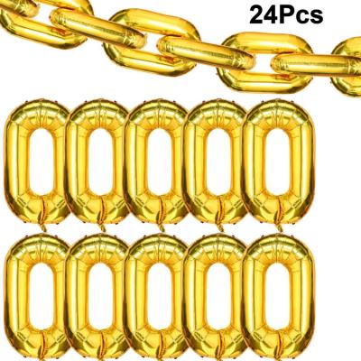 China Wedding Bridal 24 Piece 16 Inch Foil Jumbo Chain Balloons For Retro 80s 90s Hip Hop Theme Birthdays Weddings Graduations Arch Supplies - Gold for sale