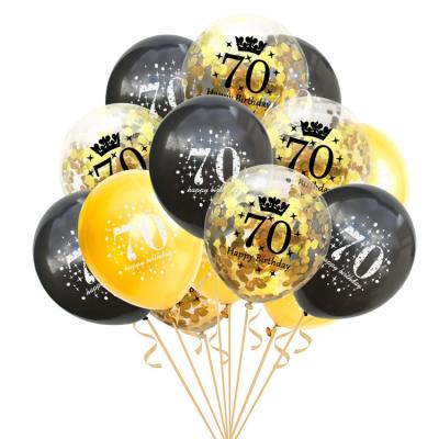 China black gold balloons 16th 16th 70th happy birthday party supplies for party stage decorations for sale