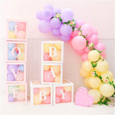 China Transparent 4pcs/Set DIY Balloon Box Latex Balloon LOVE Blocks for Boy Girl Baby Shower Wedding Birthday Party Decoration Backdrop for sale