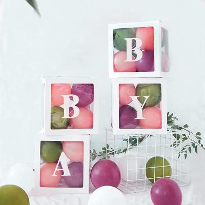 China Balloon Box Balloon Box Baby Shower Decorations For Boy Latex Balloon Box Girl Baby Shower Baby Birthday Party Decoration Backdrop 4 Pcs Transparent Box for sale