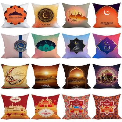 China Home Decor Eid Moon Kareem Mubarak Greeting Luxury Home Cushion Cover Amazon Hotsale Square Tile Pillow Case For Home Decor for sale