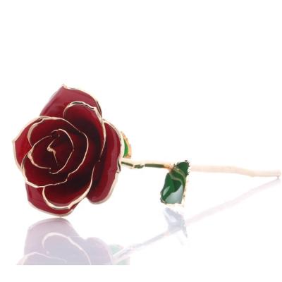 China Valentine's Day Gift Valentine's Day Gift 24k Gold Plated Rose With Gift Packing Box For Birthday Mother's Day Gift Flower for sale