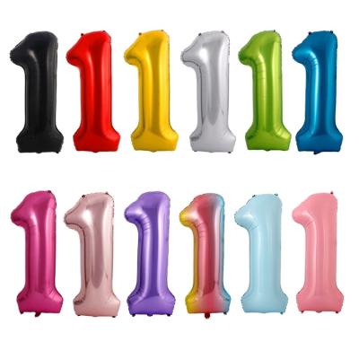 China Toy Toy New Promotional 40 Inch Number 1 Digit Helium Foil Birthday Party Balloons For Baby's First Birthday Party Supplies for sale