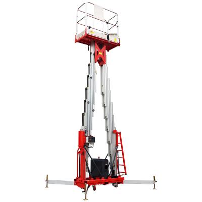 China High End Aluminum Double Mast 6m-16m Hotels V High Aerial Work Platform Man Lift for sale