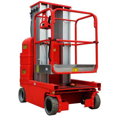 China Hotels Self Propelled Double Masts Aluminum Work Platform Lift for sale