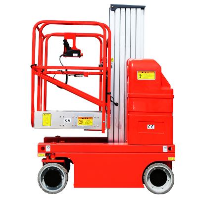 China Hotels Self Propelled Single Mast Aluminum Work Platform Lifter for sale