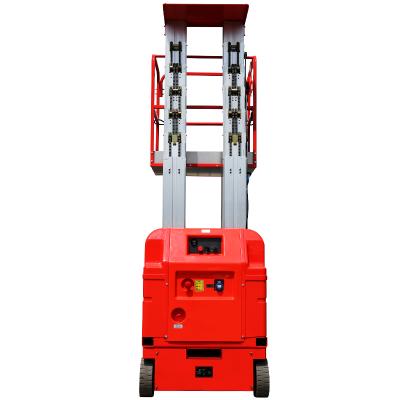 China Hotels 7.5m-9m Work Platform Double Column Electric Lift Self Propelled Aluminum Lifter Machine for sale