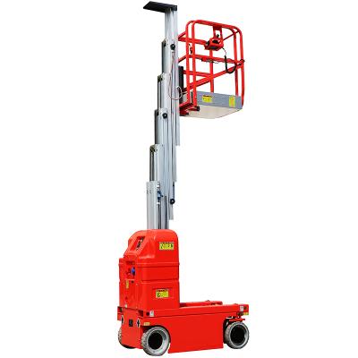 China Hotels 8m Platform Self Propelled Hydraulic Single Mast 9.5m Electric Lifter Aluminum Tower Lift for sale