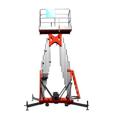 China Hotels 12m 14m 16m High End Platform Lifts Double Mast Aluminum Hydraulic Lifter for sale