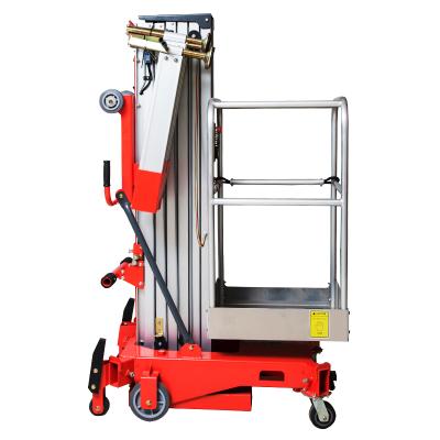 China Quality explosion proof high end single mast aluminum aerial work platform lift with ce for sale